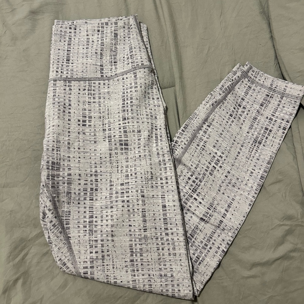 Lulu lemon leggings (purple/grey grid pattern) size 8